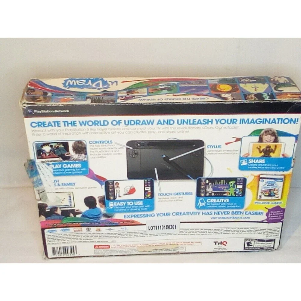 U Draw Playstation 3 ps3 black drawing game tablet and sealed disc
